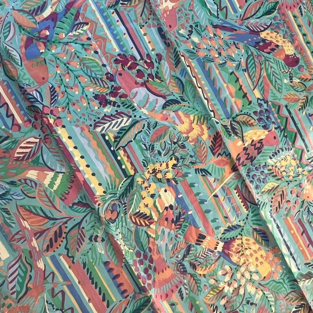 Vintage Collier/Campbell for P. Kaufman Screen printed colorful birdsong